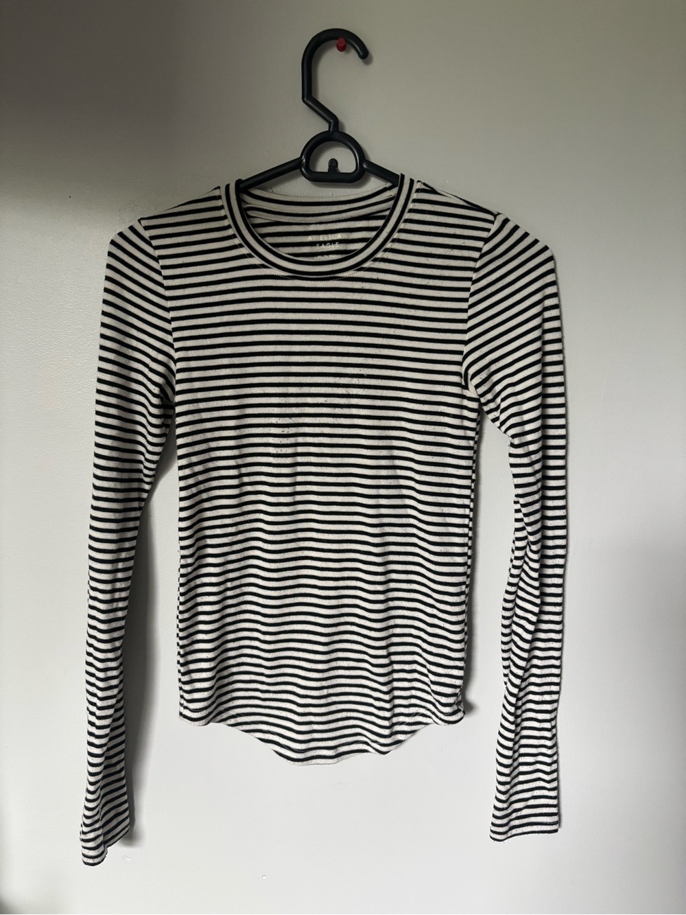 American Eagle Outfitters Black & White Striped Long Sleeve Tee